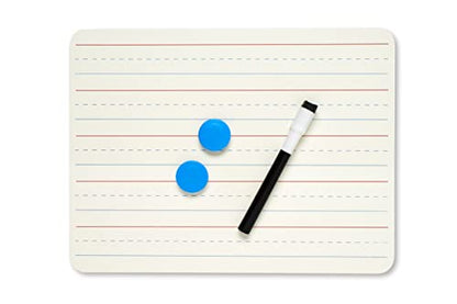 Charles Leonard Magnetic Dry Erase Board Classroom Pack - Mini Lapboard School Supplies – Set of 12 Two-Sided Plain/Lined Dry Erasable White Boards, 9x12 Inches (35135-12) - color: Plain & Lined, size: 9" x 12" (12-Pack), style: 2-sided Magnetic