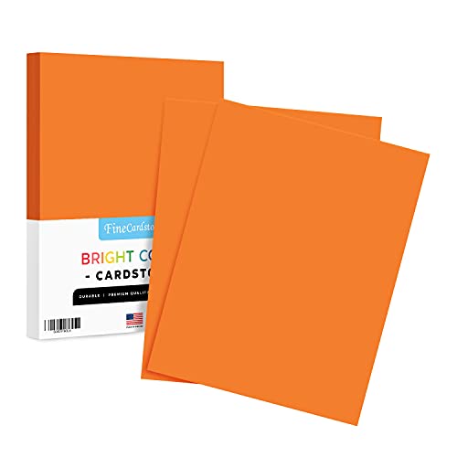 Premium Colored Card Stock Paper | 50 Sheets Pack | Superior Thick 65lb Cardstock, Perfect for School Supplies, Arts & Crafts | Acid & Lignin Free | 8.5 x 11" | Orange - color: Orange
