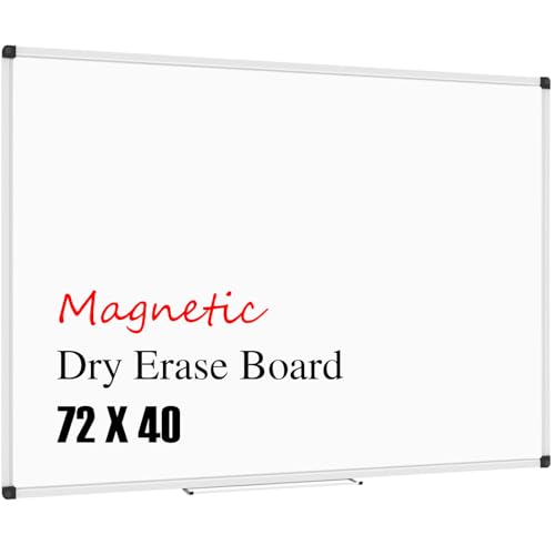 XBoard Magnetic Whiteboard 72 x 40 Inch, Large Dry Erase White Board for Wall with Marker Tray, Aluminum Frame Dry Erase Board for School, Office, Home - size: 72"W x 40"H