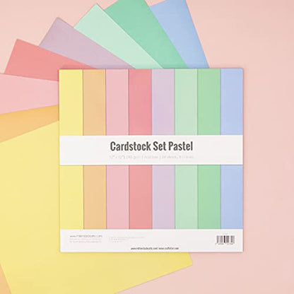 Craftelier - Cardstock Set Pastel | Pack of 24 Double Sided Cardstock for Cardmaking, Scrapbooking and Craft Projects | Weight 240 grams | Size 30,48 cm x 30,48 cm (12" x 12") - color: Pastel, size: 12" x 12"