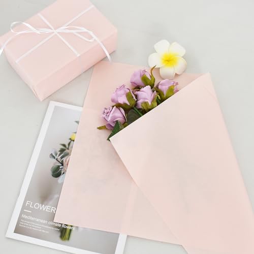 BEISHIDA 100 Sheets Grey Pink Tissue Paper Bulk, Wrapping Tissue Paper for Gift Bags, 14 x 20 Inch Gift Wrap for Valentine Birthday Wedding Graduation DIY Crafts Holiday Flowers - color: grey pink