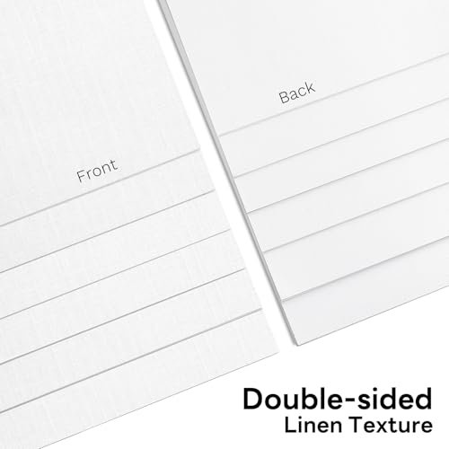 5x7 White Linen Paper Textured Cardstock, Goefun 100 Pack Index Card Wedding Invitation Cardstock 80 lb Linen Paper for Printing, Invitations, Arts & Crafts and Business Cards - color: White, size: 5x7-80lb