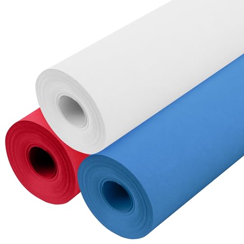 Kraft Paper Set 18" x 1200" (100 ft) Patriotic Red, White, and Blue | Kraft Paper Rolls for Independence Day, Memorial Day, Veterans Day Crafts, and DIY Projects - American Style Gift Wrapping - color: 4th of July, size: 18"W x 1200"L