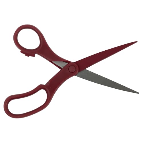 JAM PAPER Multi-Purpose Precision Scissors - 8 Inch - Burgundy - Ergonomic Handle & Stainless Steel Blades - Sold Individually - color: Burgundy, size: Standard (8 Inch)