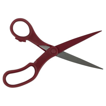 JAM PAPER Multi-Purpose Precision Scissors - 8 Inch - Burgundy - Ergonomic Handle & Stainless Steel Blades - Sold Individually - color: Burgundy, size: Standard (8 Inch)