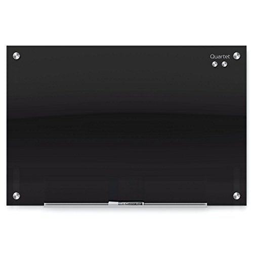 Quartet Magnetic Dry Erase Board, 96" x 48" Glass Whiteboard for Wall, Infinity, Black (G9648B) - size: 96"W x 48"H