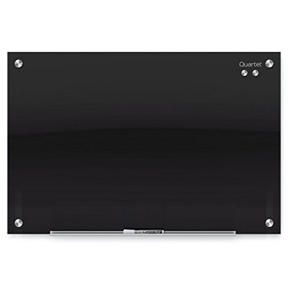 Quartet Magnetic Dry Erase Board, 96" x 48" Glass Whiteboard for Wall, Infinity, Black (G9648B) - size: 96"W x 48"H