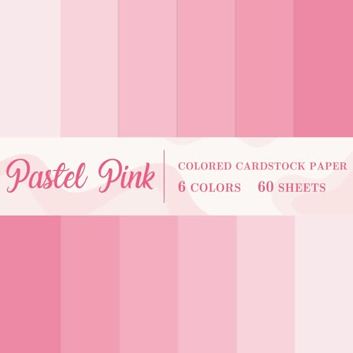 60 Sheets 8.5 x 11 Inch Pastel Pink Colored Card Stock Thick Paper Cards Gradient Scrapbook Paper for Wedding Invitation Prints DIY Arts Crafts School Office Home Supplies, 65LB - color: Pastel Pink