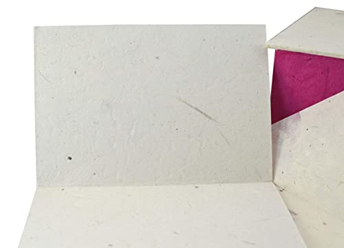 Kathmandu Valley Co. Nepali Cherish Greeting Card & Envelope Deluxe Box Set with Handmade Lokta Paper from Nepal, 25 Cards (Bougainvillea) - color: Bougainvillea, size: 25 Cards