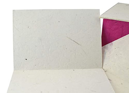 Kathmandu Valley Co. Nepali Cherish Greeting Card & Envelope Deluxe Box Set with Handmade Lokta Paper from Nepal, 25 Cards (Bougainvillea) - color: Bougainvillea, size: 25 Cards