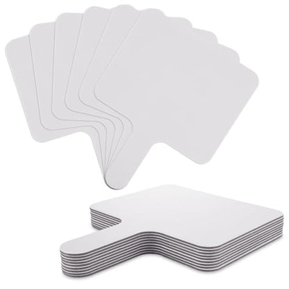 Acrux7 25 Pack Dry Erase Paddles 10" x 8" Handheld Whiteboard Paddles, Double Sided White Board Auction Paddle, Small Dry Erase Answer Paddles for Classroom, Teaching, Auction, Office, Meeting, Party