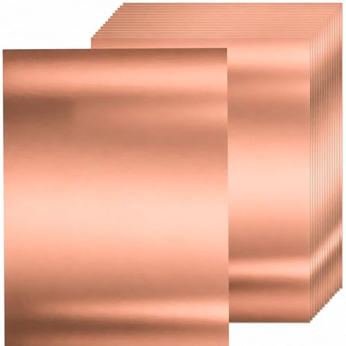 25 Sheets Metallic Rose Gold Cardstock Paper Cardstock 8.5 x 11 Shimmer Sheets 250gsm/92lb Heavyweight Scrapbook Paper for Certificates, Invitations, Greeting Cards, Crafts, Graduations - color: Rose Gold