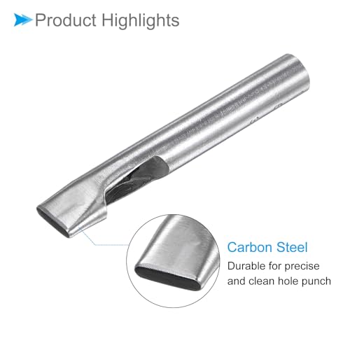 Hollow Punch, 3mm x 15mm Hole, 45# Steel Oval Shaped Gasket Tool - (Applications: for Leather DIY Leathercraft Wallet) - size: 3mm x 15mm