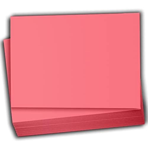 Hamilco Colored Scrapbook Cardstock Paper 5x7 Card Stock Paper 65 lb Cover 100 Pack (Taffy Pink) - color: Taffy Pink