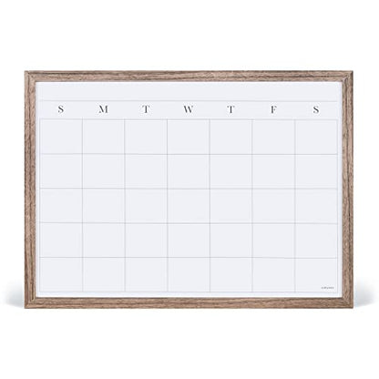 U Brands Organization Center Kit, Rustic Wood Frame, Includes Magnetic Dry Erase Calendar, Magnetic Whiteboard, Linen Bulletin Board, Along with 6 Pins, 4 Markers, and 4 Magnets (4835U00-01)
