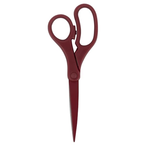 JAM PAPER Multi-Purpose Precision Scissors - 8 Inch - Burgundy - Ergonomic Handle & Stainless Steel Blades - Sold Individually - color: Burgundy, size: Standard (8 Inch)