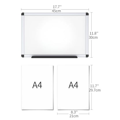 VIZ-PRO Magnetic Whiteboard/Dry Erase Board, 18 X 12 Inches, Includes 1 Eraser & 2 Markers & 4 Magnets - size: 18 X 12 Inches