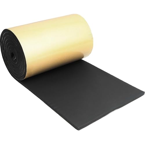 Closed Cell Insulation Neoprene Foam Sheet, 13 in x 80 in x 3/4 in Soundproof Foam Rubber Sheet with Adhesive, Multi-Function Waterproof Foam Padding - color: Black, size: 13 in x 80 in x 3/4 in