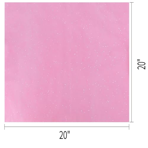 36 Sheets Glitter Pink Tissue Paper for Gift Bags – 20 x 20 inch Sparkling Wrapping Tissue for Crafts & Party Packaging - color: Pink