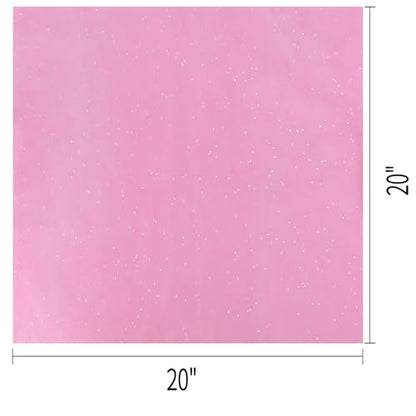 36 Sheets Glitter Pink Tissue Paper for Gift Bags – 20 x 20 inch Sparkling Wrapping Tissue for Crafts & Party Packaging - color: Pink