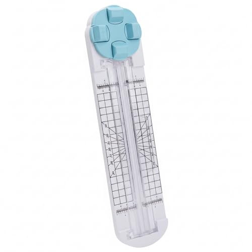 4-in-1 Rotary Paper Trimmer 9 Inch - 360° Swivel Head Manual Cutter for Scrapbooking, Purple Craft Tool with Straight/Wave/Perforation/Scoring (Blue) - color: Blue