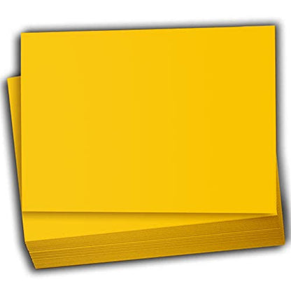 Hamilco Colored Scrapbook Cardstock Paper 5x7 Card Stock Paper 65 lb Cover 100 Pack (Sunflower Yellow) - color: Sunflower Yellow