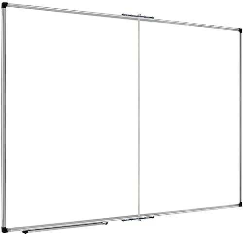 XBoard Magnetic Whiteboard 60 x 48 Inch, Dry Erase Board for Wall with Silver Aluminum Frame Foldable Presentation Board - size: 60"W x 48"H