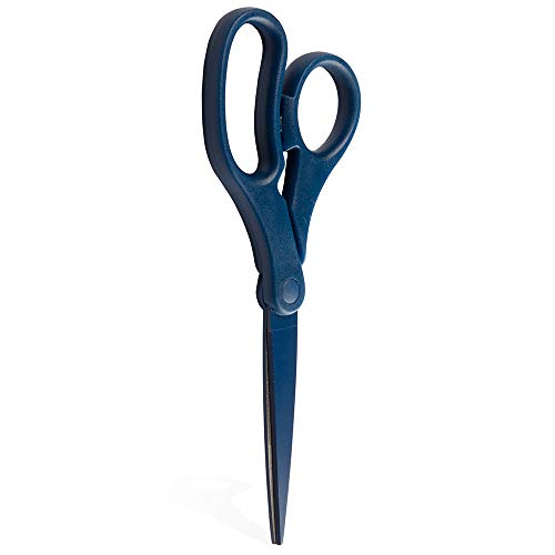 JAM PAPER Multi-Purpose Precision Scissors - 8 Inch - Navy Blue - Ergonomic Handle & Stainless Steel Blades - Sold Individually - color: Navy Blue, size: Standard (8 Inch)