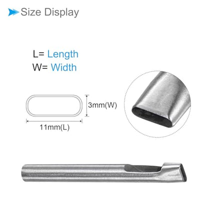 Hollow Punch, 3mm x 11mm Hole, 45# Steel Oval Shaped Gasket Tool - (Applications: for Leather DIY Leathercraft Wallet) - size: 3mm x 11mm