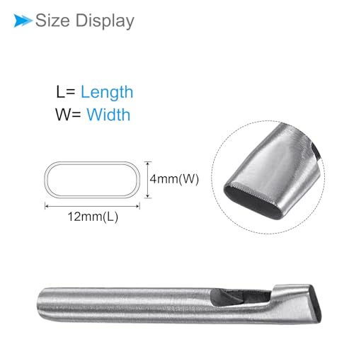 Hollow Punch, 4mm x 13mm Hole, 45# Steel Oval Shaped Gasket Tool - (Applications: for Leather DIY Leathercraft Wallet) - size: 4mm x 13mm