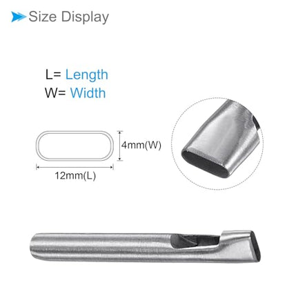 Hollow Punch, 4mm x 13mm Hole, 45# Steel Oval Shaped Gasket Tool - (Applications: for Leather DIY Leathercraft Wallet) - size: 4mm x 13mm