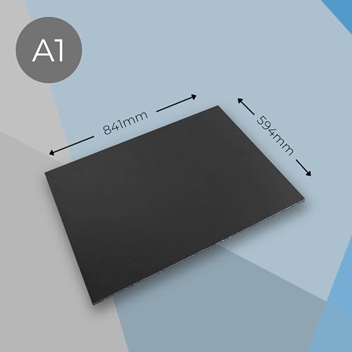 Cathedral Products Black 5mm Foamboard - A1 Size (594 x 841mm) - Pack of 10 - color: Black, size: A1