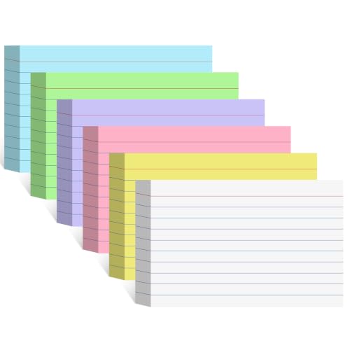 Colored Index Cards 4x6 Inch Flash Cards Heavyweight Lined Flashcards Note Cards for Studying School College Supplies, 162 Count - color: 4x6 Multicolor(Ruled)