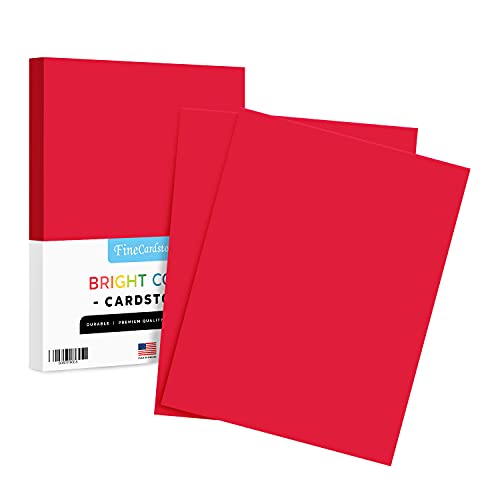 Premium Colored Card Stock Paper | 50 Sheets Pack | Superior Thick 65lb Cardstock, Perfect for School Supplies, Arts & Crafts | Acid & Lignin Free | 8.5 x 11" | Red - color: Red