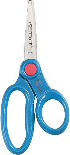 Westcott School Scissor Caddy and Kids Scissors, 24 Scissors and 1 Caddy, 5-Inch Pointed, Case of 4 (14755)