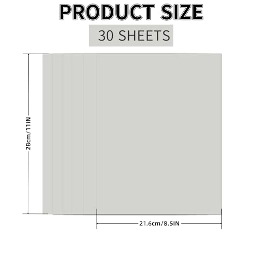 30 Sheets Grey Cardstock 8.5'' x 11'', 250gsm/90lb Heavyweight Cover Cardstock Paper, Thick and Smooth Card Stock Perfect for Invitations, Menus, DIY Cards, Arts and Crafts - color: Grey