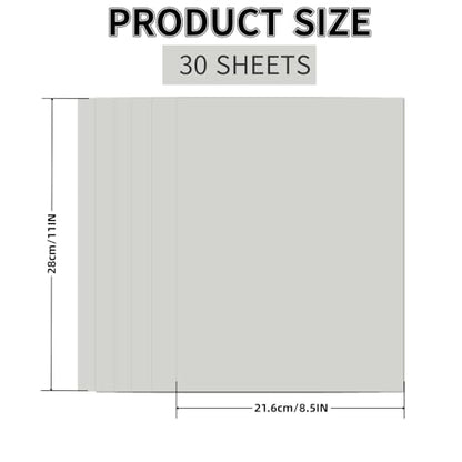 30 Sheets Grey Cardstock 8.5'' x 11'', 250gsm/90lb Heavyweight Cover Cardstock Paper, Thick and Smooth Card Stock Perfect for Invitations, Menus, DIY Cards, Arts and Crafts - color: Grey