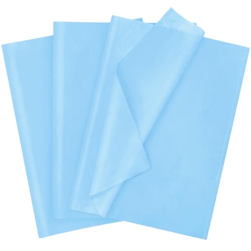 120 Sheets 20"X14" Baby Blue Tissue Paper for Gift Bags Wrapping, Art Tissue Paper Bulk for Weddings Birthday Party Crafts Decoration - color: Baby Blue