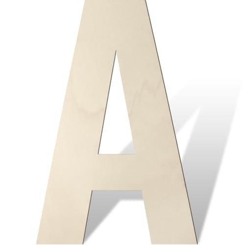 Large Wooden Letters 17 Inch Big Wooden Alphabet Letters for Wall Decor Unfinished Large Wood Letters for Nursery Decor Crafts Blank Wooden Cutout Sign for Party Birthday Wedding Decoration (A) - color: A