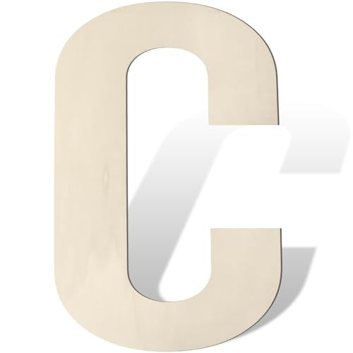 Large Wooden Letters 17 Inch Big Wooden Alphabet Letters for Wall Decor Unfinished Large Wood Letters for Nursery Decor Crafts Blank Wooden Cutout Sign for Party Birthday Wedding Decoration (C) - color: C