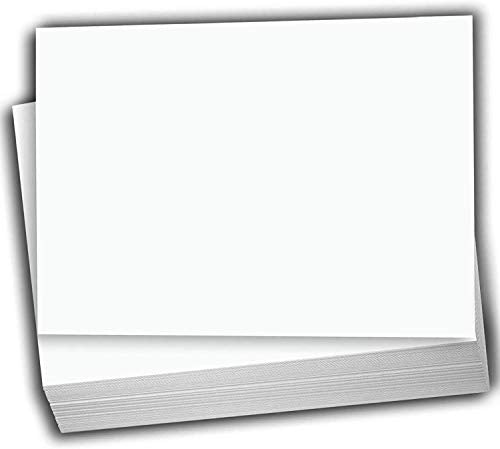 Hamilco White Cardstock Paper - Blank Index & Post Cards - Greeting Invitations Stationary - Flat 5 1/4" X 7 7/8" A8 Heavy Weight 80 lb Card Stock for Printer - 100 pack (Bright)