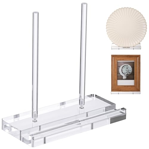 CroBlissful Tabletop Acrylic Display Stand 8 x 3.5 x 8 Inch Clear Easel Acrylic Book Display Holder Artwork Storage Rack for Picture Frame Albums Record Magazine Tablet Canvas Board(Clear) - color: Clear, size: 8 x 3.5 x 8 Inch