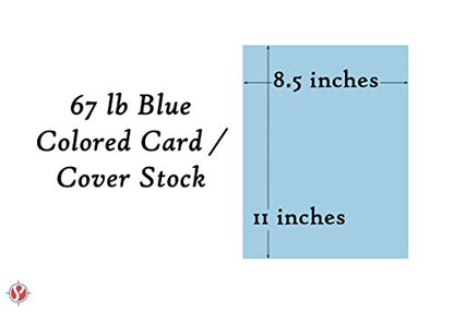 Blue Pastel Color Card Stock Paper, 67lb Cover Medium Weight Cardstock, for Arts & Crafts, Coloring, Announcements, Stationary Printing at School, Office, Home | 8.5 x 11 | 50 Sheets Per Pack