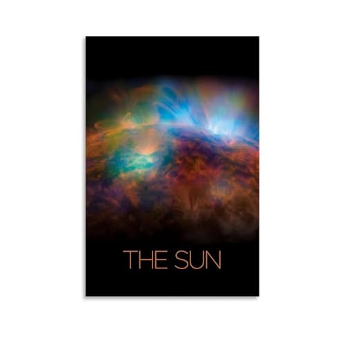 XIAOLOUTINYU Sun Surface Wall Art 16x24 Solar System Astronomy Poster Print | Dynamic solar surface canvas for bedrooms offices dorm rooms and libraries Vivid plasma textures Lightweight unframed design - color: Unframe-THE Sun, size: 24"L x 16"W