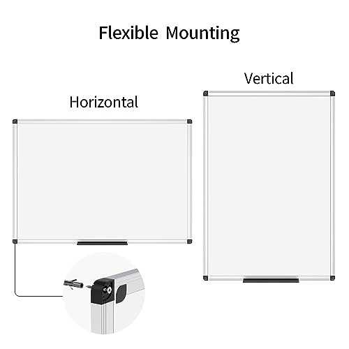 VIZ-PRO Magnetic Dry Erase Board, 36 X 24 Inches, Silver Aluminium Frame - size: 36"W x 24"H