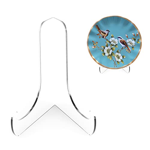 Boloyo 60-Degree Angle Acrylic Plate Display Stand , 4.5 Inch 5PC Clear Acrylic Display Holder Easel Base for Home Office Kitchen School Art Display - color: 60-Degree Angle, size: 4.5 inch(5PC)