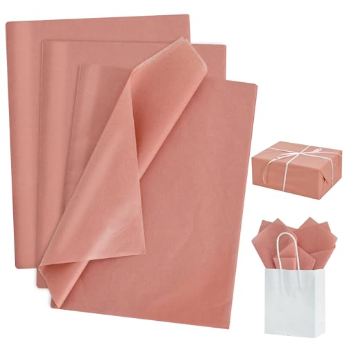 BEISHIDA 100 Sheets Cinnamon Tissue Paper Bulk, Wrapping Tissue Paper for Gift Bags, 14 x 20 Inch Gift Wrap for Birthday Wedding Graduation DIY Crafts Holiday Flowers - color: cinnamon