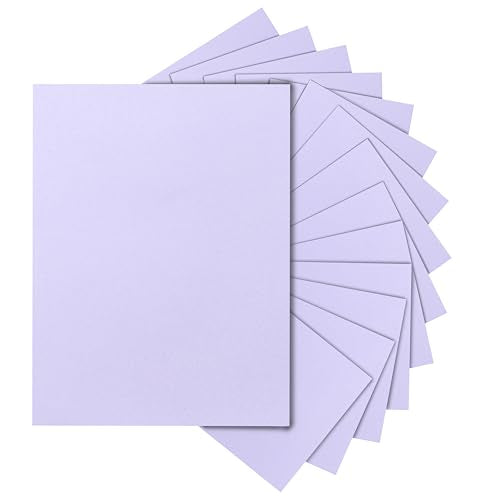 Silunkia 28 Sheets Purple Cardstock 8.5 x 11 Certificates Paper, 250gsm/92lb Heavyweight Lavender Card Stock for DIY Cards Making, Birthday Decorations, Greeting Cards, Wedding Invitations - color: Light Purple, size: 28 Sheets
