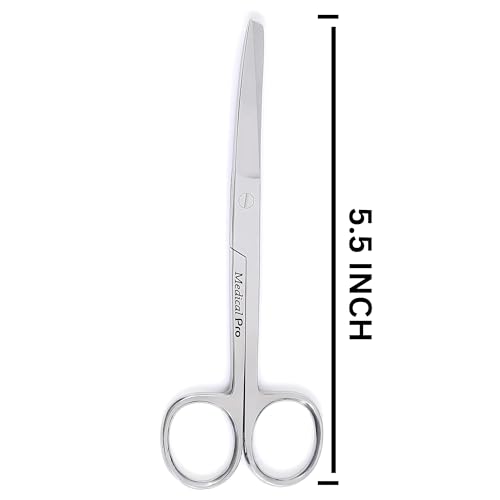 5.5” Surgical Shears – Stainless Steel Sharp/Blunt Tip with Tension Control & Comfort Grip – Multi-Purpose Operating Scissors, Medical Tool for Clinical, First Aid & Home Use – MP-0366 (1 Pc)