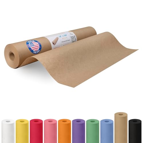 IDL Packaging 18" x 2160" (180 feet) Popular Pack Brown Kraft Paper Roll - USA-Made Perfect Craft Wrapping Paper for Packing, Moving, Shipping - 100% Recycled Natural Wrap Material - color: Brown, size: 18"x180' (#30 thick)